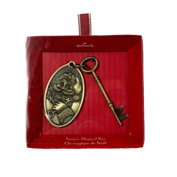Hallmark Santa's Magical Key Brass Santa Claus Christmas Ornament Decor Open Box - Picture 1 of 2